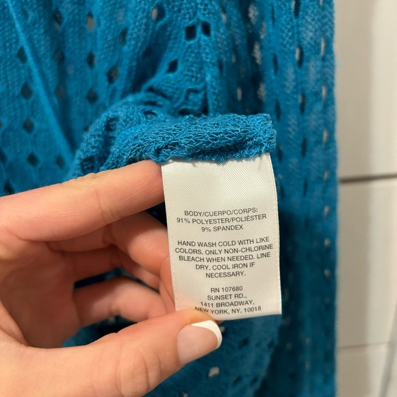 Sunset Rd Knit Blue Hooded Sweater - Picture 5 of 5